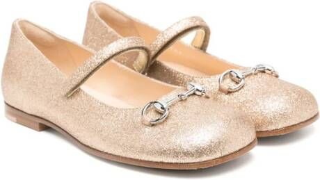 Gucci Kids Ballerina's met Horsebit-detail Goud