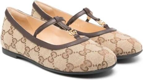 Gucci Kids GG canvas ballerina's Beige