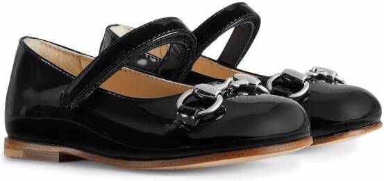 Gucci Kids Horsebit ballerina's Zwart