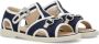 Gucci Kids Horsebit canvas sandalen Blauw - Thumbnail 1