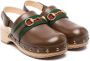 Gucci Kids Leren klompen Bruin - Thumbnail 1