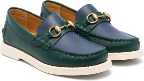 Gucci Kids Leren loafers Groen