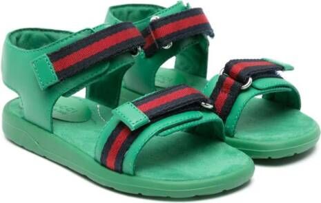 Gucci Kids Sandalen met Web-streep Groen