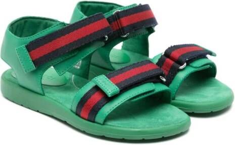 Gucci Kids Sandalen met Web-streep Groen