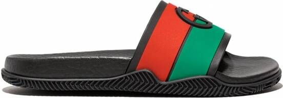 Gucci Kids Slippers met logo Zwart