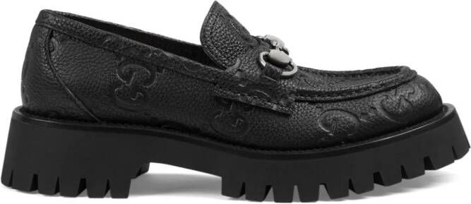 Gucci Leren loafers met horsebit detail Zwart