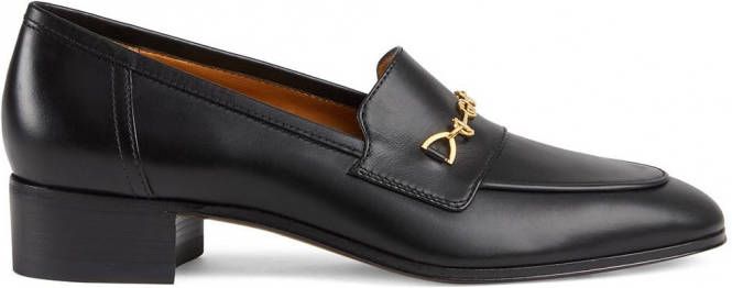 Gucci Horsebit loafers met blokhak Zwart