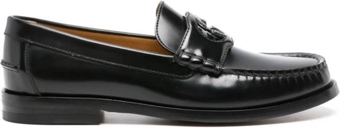 Gucci Leren loafers met GG-logo Zwart