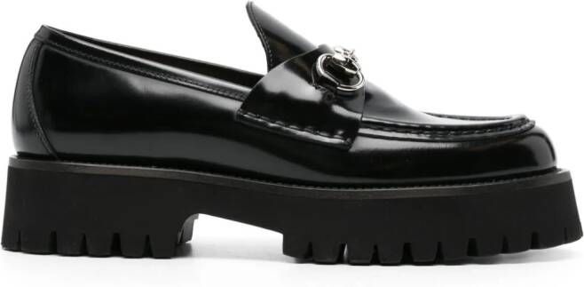 Gucci Leren loafers met horsebit detail Zwart