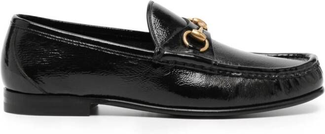 Gucci Loafers met horsebitdetail Zwart