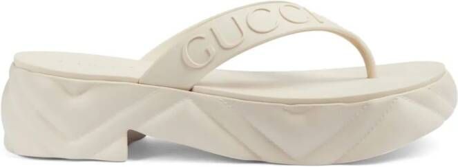 Gucci Teenslippers met plateauzool Wit