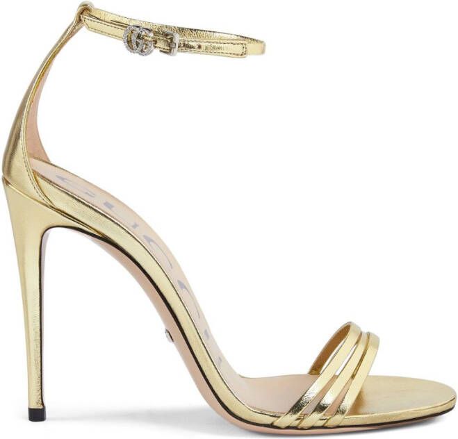 Gucci 110mm metallic leren sandalen Goud