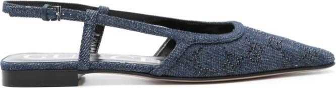 Gucci Pumps met GG monogram patroon verfraaid met kristallen Blauw