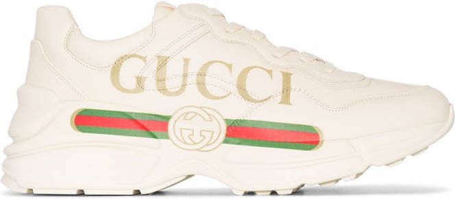 Gucci Rhyton leren sneakers Beige - Foto 1