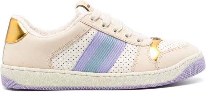 Gucci Screener leren sneakers Beige