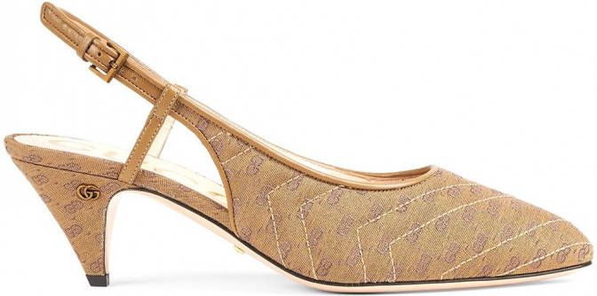 Gucci Slingback pumps met GG-logo Beige