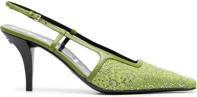 Gucci Slingback pumps verfraaid met kristallen Groen