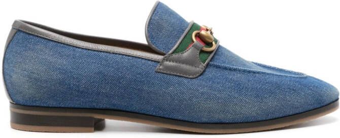 Gucci Horsebit denim loafers Blauw