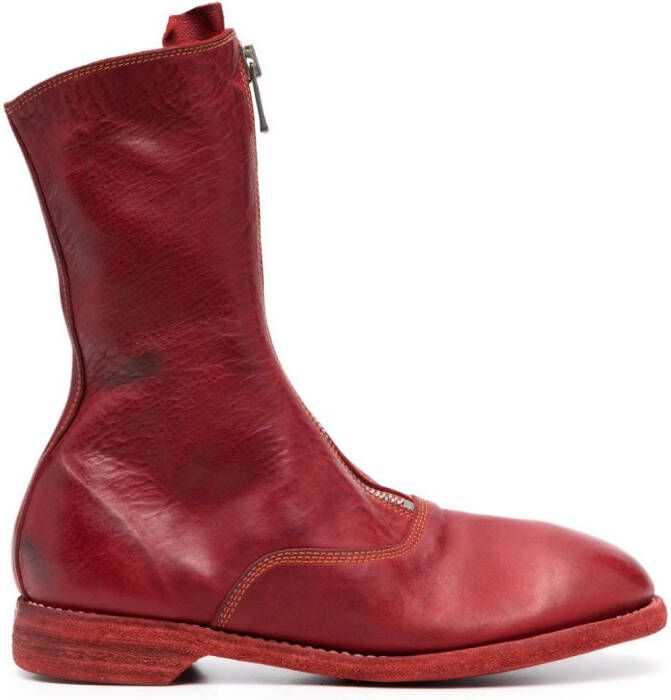 Guidi 310 enkellaarzen met rits Rood