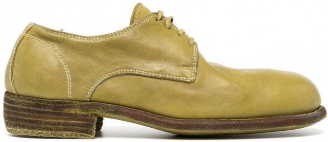 Guidi Leren derby schoenen Groen