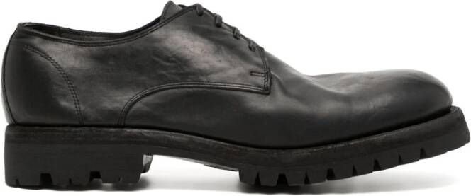 Guidi Leren derby veterschoenen Zwart