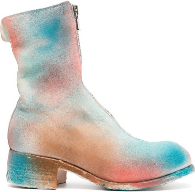 Guidi Laarzen met verfspray-effect Blauw