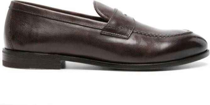 Henderson Baracco Leren penny loafers Bruin