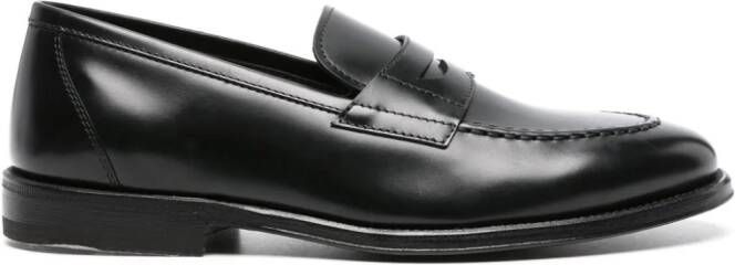 Henderson Baracco Leren penny loafers Zwart