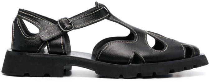 Hereu Floreta leren sandalen Zwart