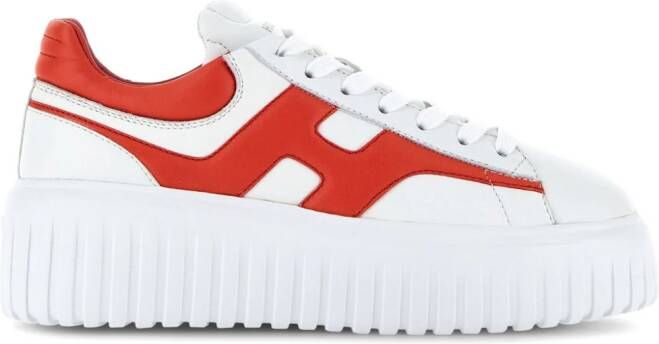 Hogan Leren sneakers met H-strepen Wit