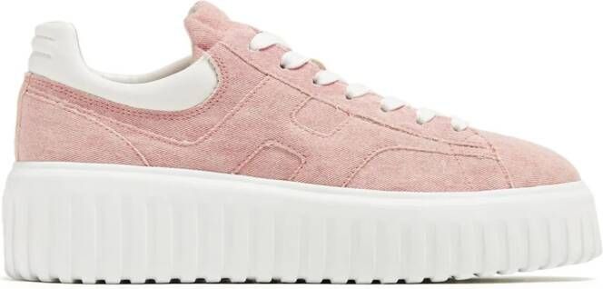 Hogan H-Stripes suède sneakers Roze