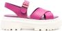 Hogan H644 55 mm leren sandalen met chunky zool Roze - Thumbnail 1