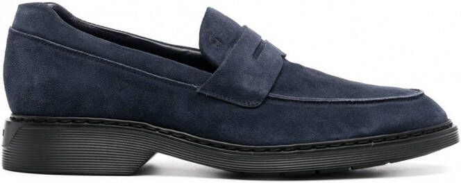 Hogan Loafers met geborsteld-effect Blauw