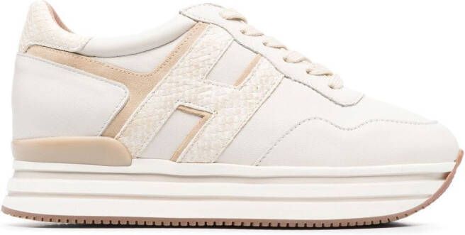 Hogan Sneakers met plateauzool Beige