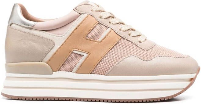 Hogan Sneakers met plateauzool Beige