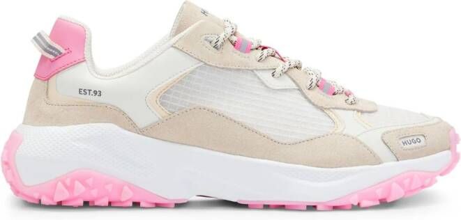 HUGO Low-top sneakers met vlakken Roze