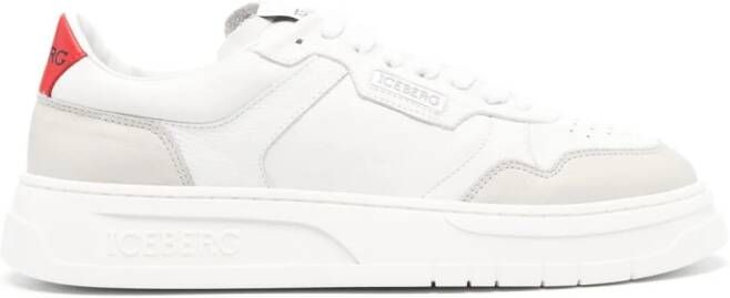 Iceberg Clock leren sneakers Wit