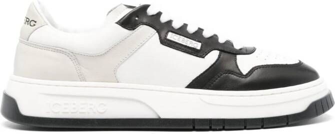 Iceberg Leren sneakers met contrasterend vlak Wit