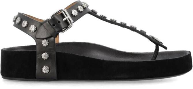 ISABEL MARANT Enora leren sandalen met studs Zwart