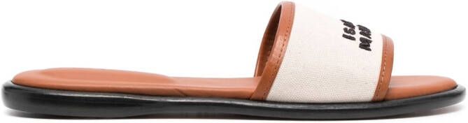 ISABEL MARANT Slippers met logoprint Beige