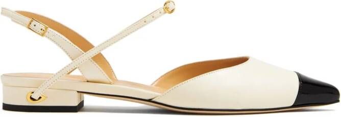 Jennifer Chamandi Leren ballerina's Beige