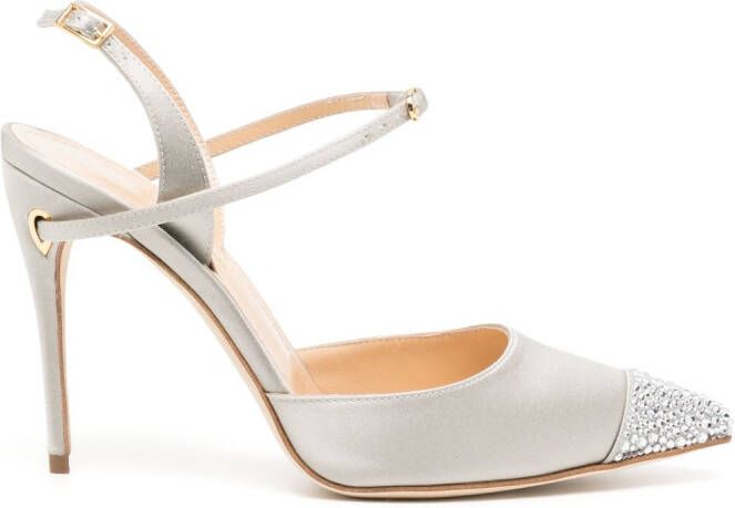 Jennifer Chamandi Vittorio pumps met kristallen Zilver