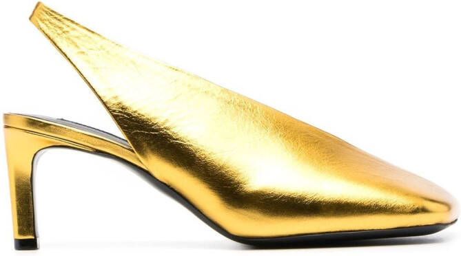 Jil Sander Leren pumps Goud