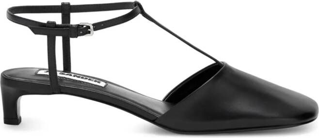 Jil Sander Leren pumps Zwart