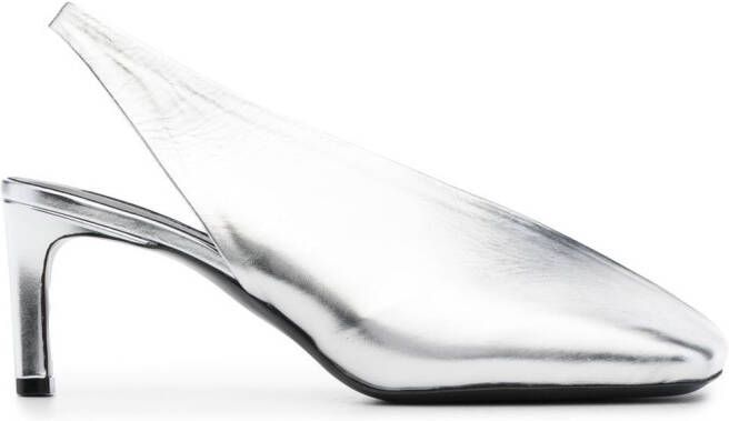 Jil Sander Pumps met vierkante neus Zilver