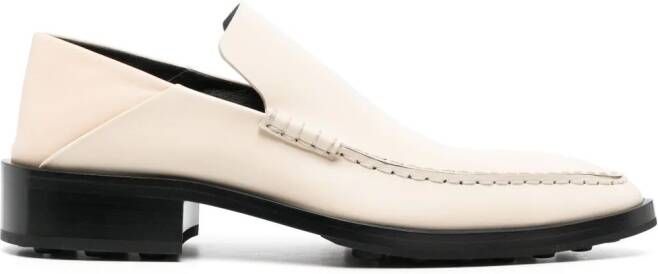 Jil Sander pointed-toe leather loafers Beige