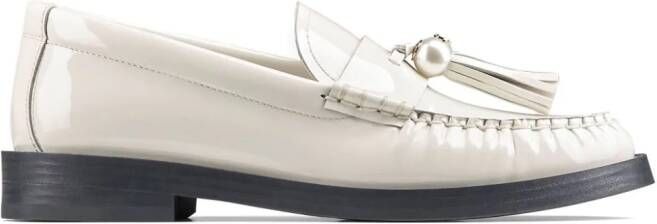 Jimmy Choo Addie loafers verfraaid met parel Wit