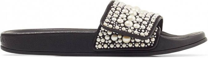 Jimmy Choo Fitz verfraaide slippers Zwart