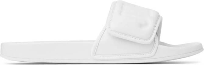 Jimmy Choo Fitz M slippers met logo-reliëf Wit