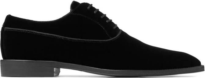 Jimmy Choo Foxley Oxford fluwelen schoenen Zwart